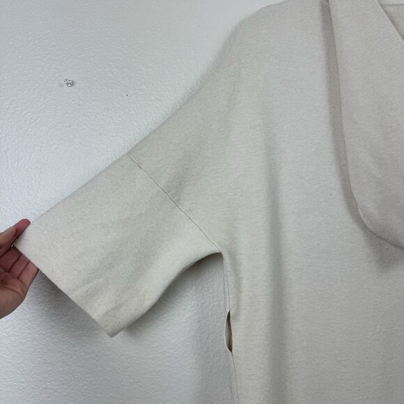 Orange Fashion Village Open Front Hooded Short Sleeve Knit Cardigan Cream Medium - Picture 12 of 16